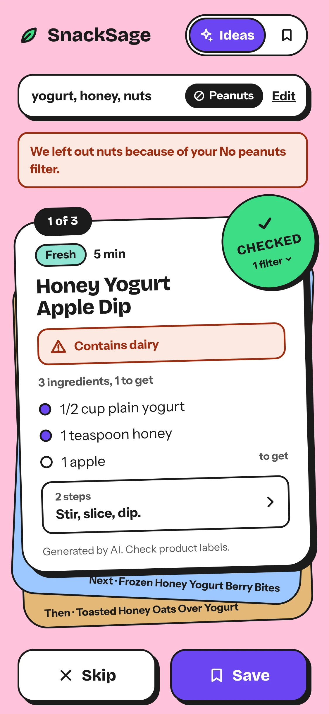 The deck in the Bubblegum theme: a pink ground and a violet Save button