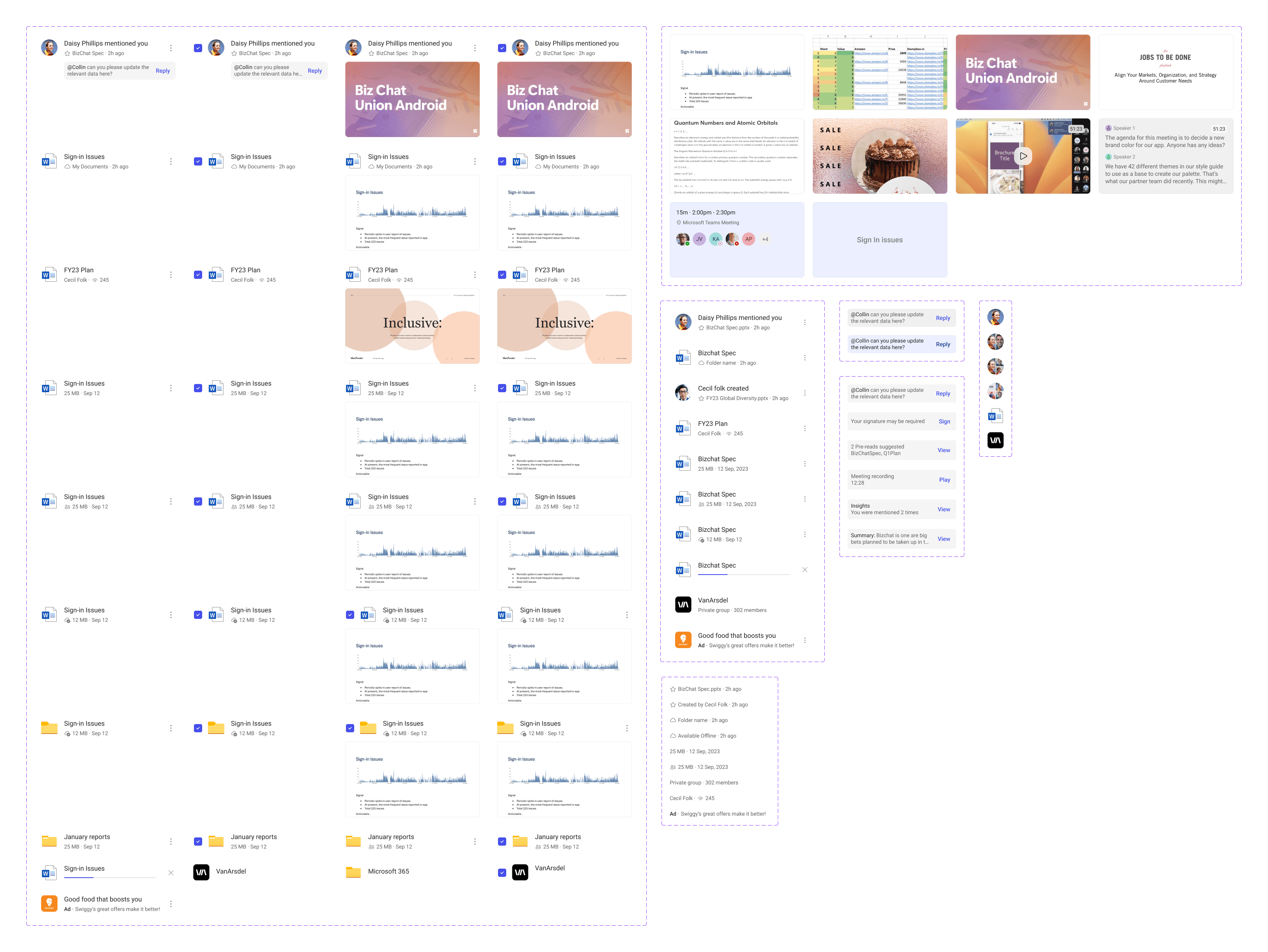The flexible list item component and its parts
