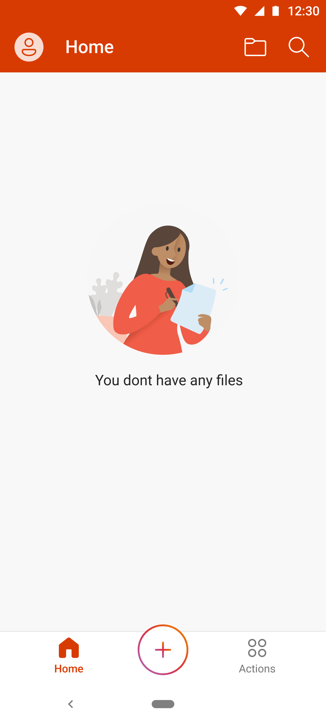 Empty state for recently opened, with a prompt to open a first file, against the old blank screen, before