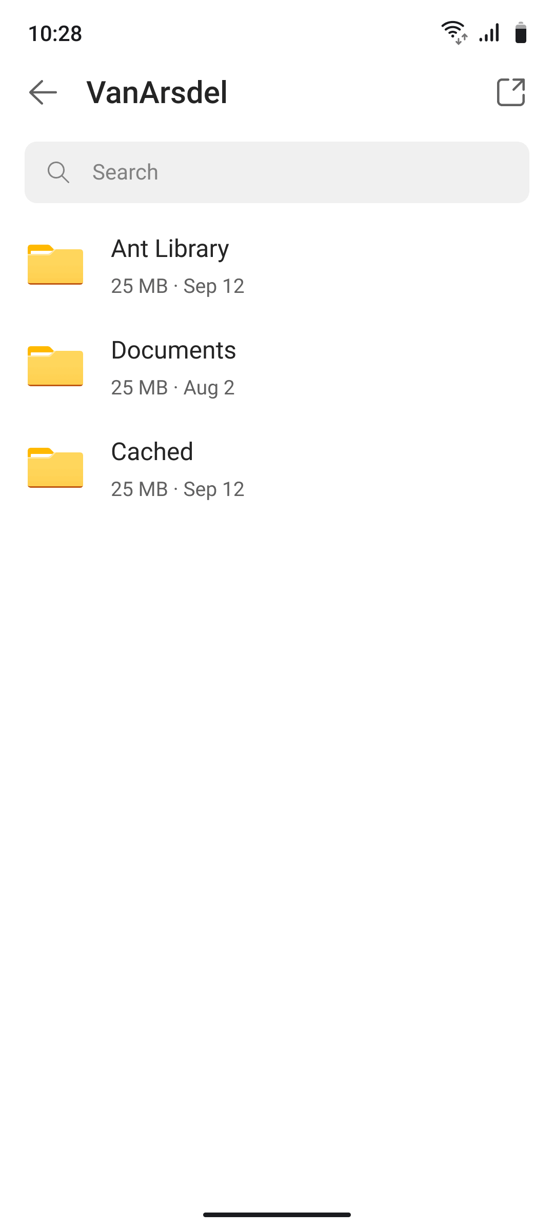 Libraries tab, inside a library