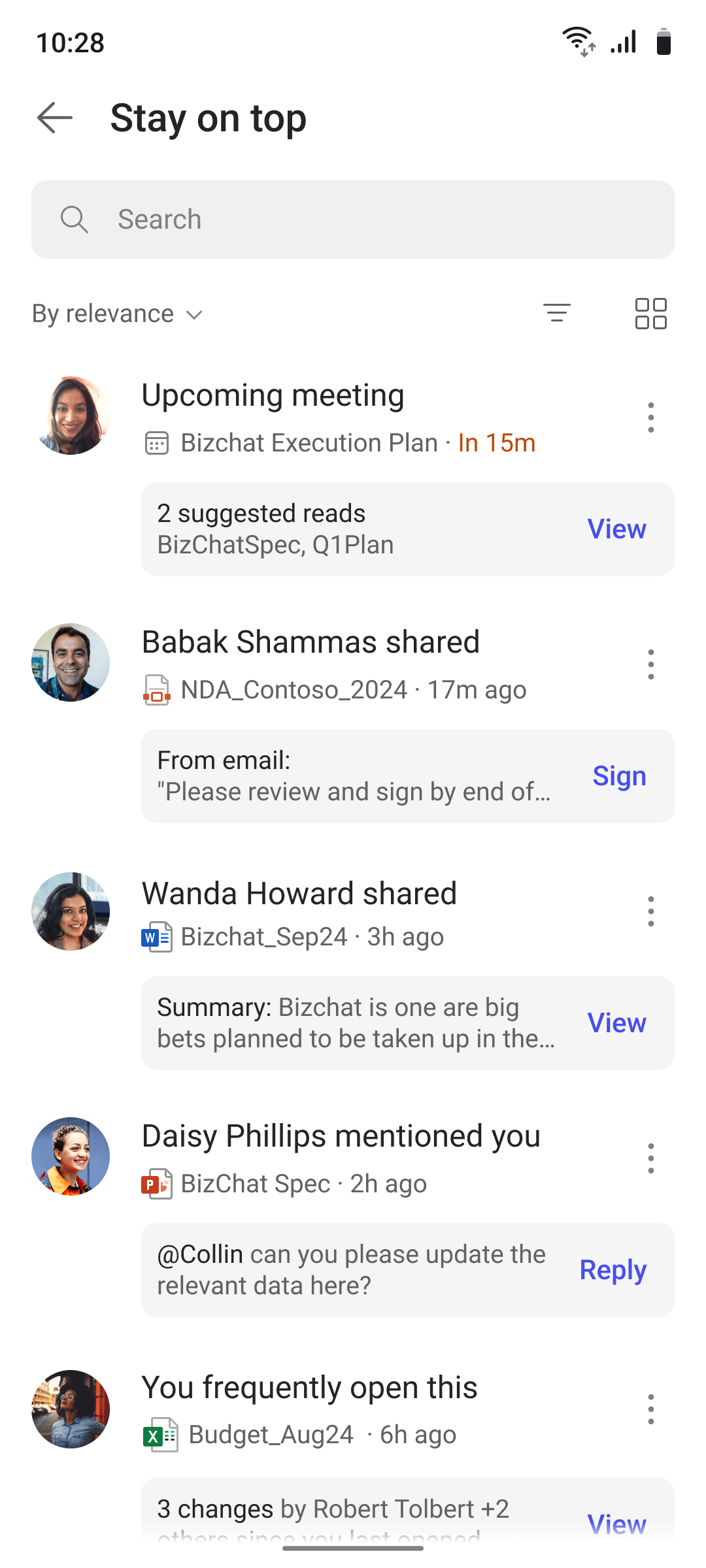 Stay on top in list view